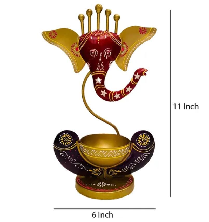 Crafted Spiritual Decor Ganesha with Tealight Candle Holder